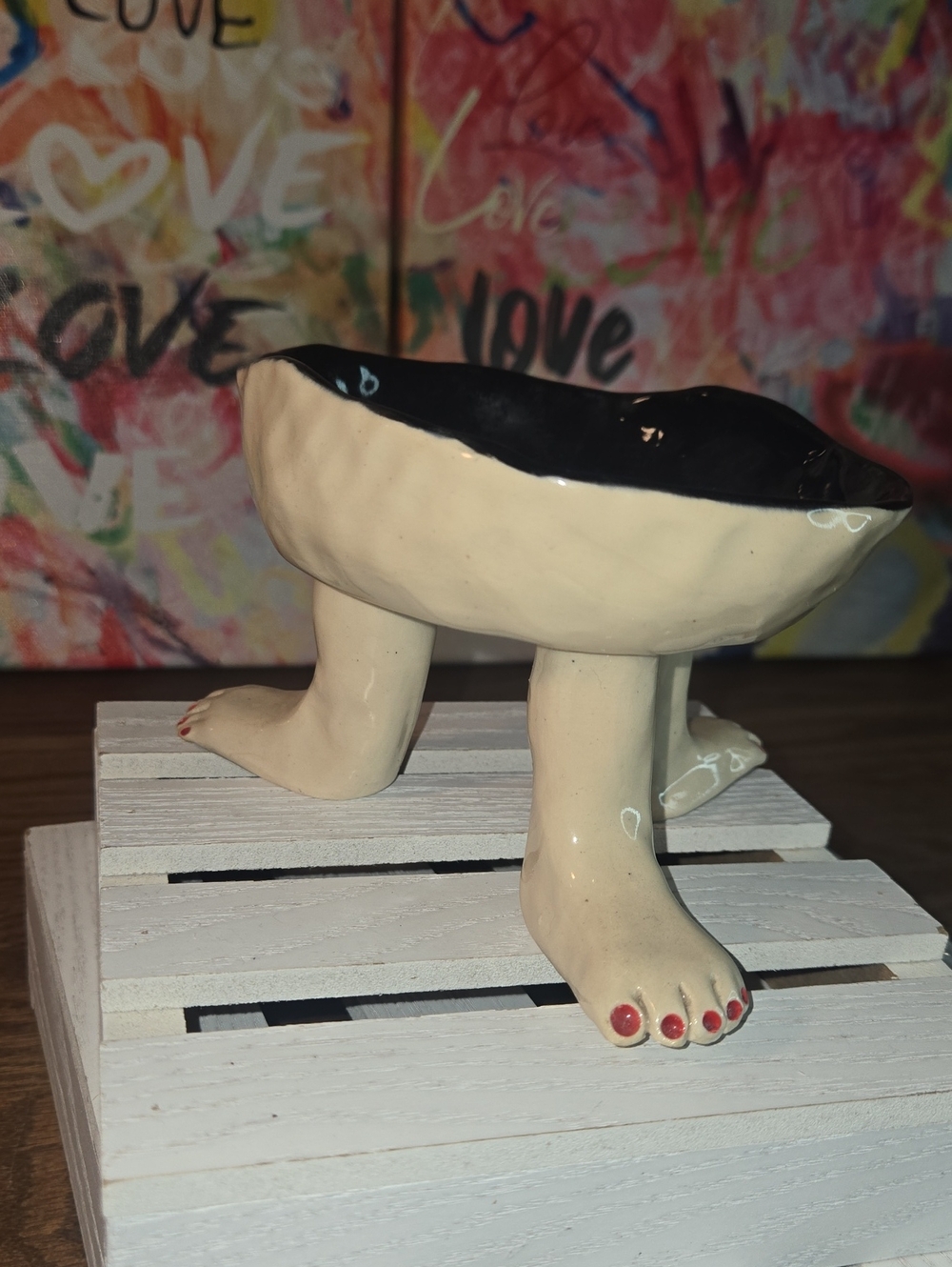 Ceramic Foot Soap Dish- Black